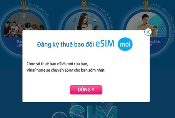 Đăng ký eSIM Vinaphone online tại nhà